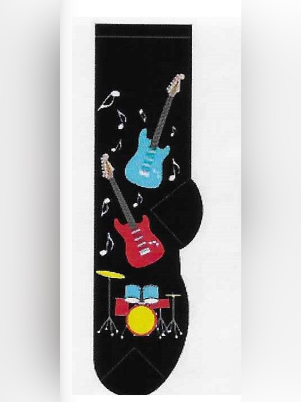 Foozys Men's NWT Rock and Roll Guitar and Drums Casual Music Socks